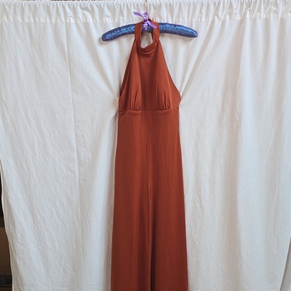 Tori Richard Vintage Bell Bottom Halter Jumpsuit